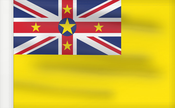 Bandera, con lado del asta reforzado: Niue Niue New Zealand ニウエの国旗 Pīwari o Niuē