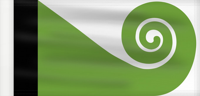 Drapeau, avec guindant renforcé : Koru	This image shows the popular Koru Flag