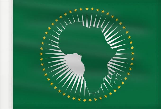 Bandera, con lado del asta reforzado: African Union