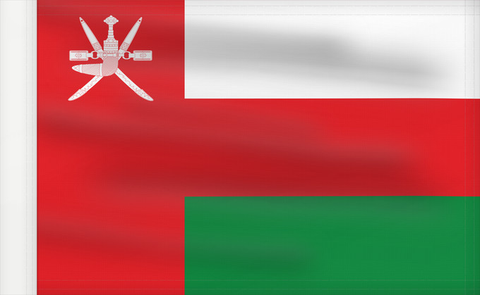 Bandera, con lado del asta reforzado: Oman Omán