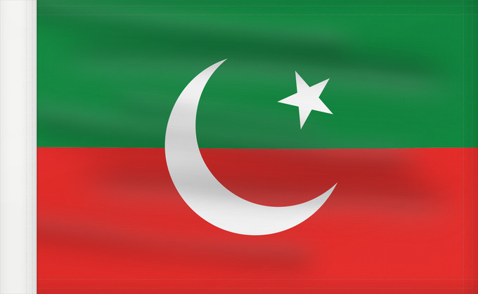 Drapeau, avec guindant renforcé : Pakistan Tehreek-e-Insaf	2 3 ratio flag of the Pakistan Tehreek-e-Insaf