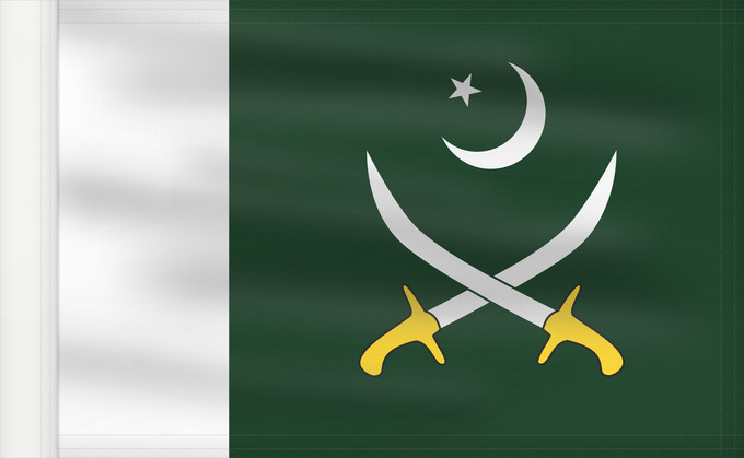 Flagge, mit verstärktem Besatzband: Pakistani Army	Pakistan Army	Armée pakistanaise	Ejército de Pakistán	Pakistanische Armee	Esercito pakistano