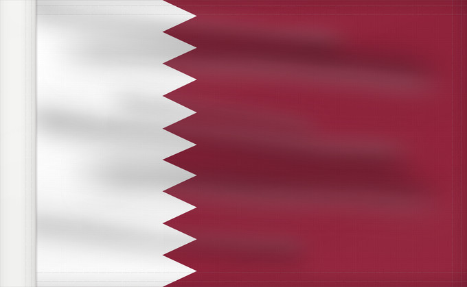 Bandera, con lado del asta reforzado: Qatar Katar علم قطر Kataru Qatarin Флаг Катара Katarja Qatars Lá cờ Quốc kỳ Qatar