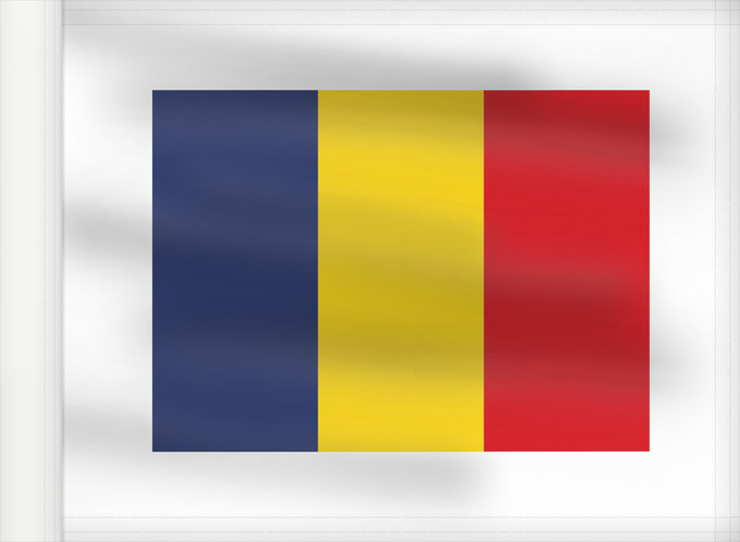Bandera, con lado del asta reforzado: Romanian Pilot	Pilote Roumain	Piloto Rumano	Rumänischer Pilot	Pilota Rumeno