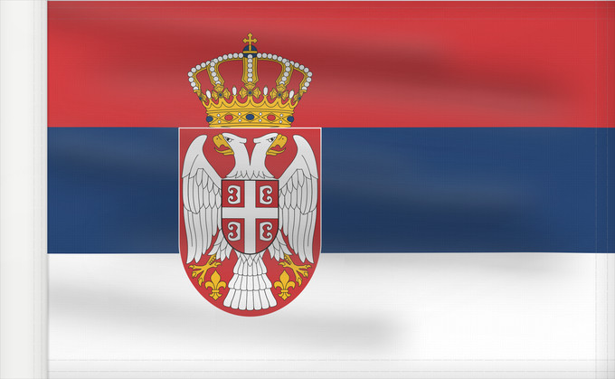 Flag, with reinforced hoist: Civil Flag of Serbia Civil flag of Serbia Serbie Serbia Serbien Narodna zastava Srbije Nemzeti zászló szerbia Srbská národná vlajka Kombëtar i Serbisë
