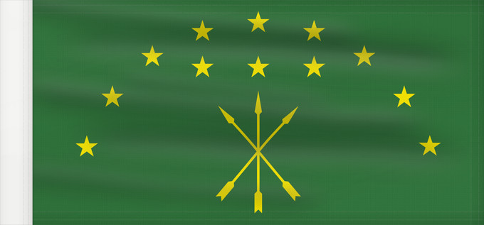 Drapeau, avec guindant renforcé : Adygea Adygea, Russia Adige República de Adiguesia Republik Adygeja Repubblica di Adygea Флаг Адыгеи Прапор Адигеї