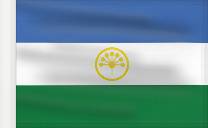 Flagge, mit verstärktem Besatzband: Bashkortostan	State flag of the Republic of Bashkortostan	République de Bachkirie	Bashkortostán	Baschkortostan	Башҡортостан Республикаһының Дәүләт флагы	Флаг Башкортостана