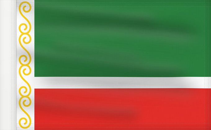 Drapeau, avec guindant renforcé : Chechen Republic	Chechenia	Tschetschenische	Cecenia	Байракх Нохчийн Республикан	Флаг Чеченской Республики	Парчами Ҷумҳурии Чеченистон	Стяг Чеченської Республіки Російської Федерації