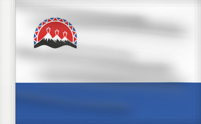 Drapeau, avec guindant renforcé : Kamchatka Krai	Kraï du Kamtchatka 	Krai de Kamchatka	Russischen Region Kamtschatka	Флаг Камчатского края