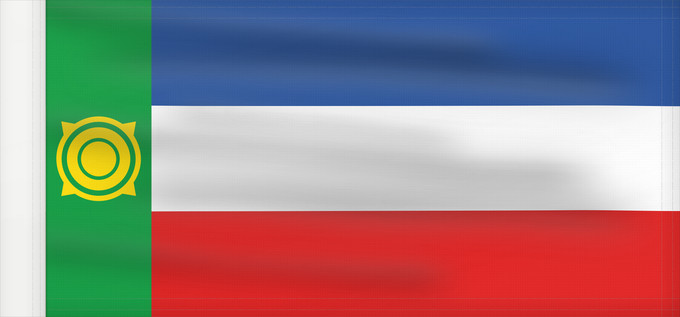 Drapeau, avec guindant renforcé : Khakassia Khakassia since 2003. Drawn by Fibonacci Khakassie ou République de Khakassie Jakasia desde el 2003. Hecha por Fibonacci Chakassien
