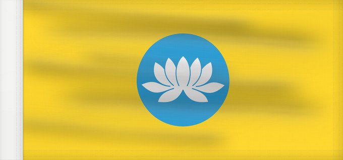 Drapeau, avec guindant renforcé : Kalmykia Kalmoukie República de Kalmukia Kalmückien Флаг Республики Калмыкия Туг Хальмг Таңһч