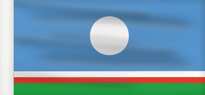 Bandera, con lado del asta reforzado: Sakha Sakha (Yakutia) Republic Sakha (Yakoutie) República de Sajá (redirige desde Yakutia) Sakha (Yakutia) Флаг Саха Прапор Саха