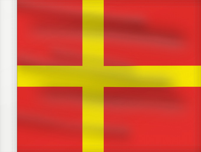 Flag, with reinforced hoist: Skåne Skåne, Sweden Skånes