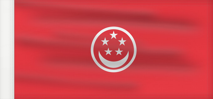 Drapeau, avec guindant renforcé : Civil Ensign of Singapore Singapore - Civil Ensign Singapour - Pavillon Civil Singapur - Pabellón Civil Singapur - Zivilschiffsflagge Singapore - Insegna Civile