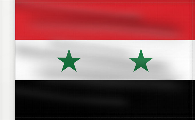 Drapeau, avec guindant renforcé : Syria	It is easy to put a border around this flag image	Syrie	República Árabe Unida  1958-1961	Syrien	Siria	Zjednoczonej Republiki Arabskiej  1958-1961	علم الجمهورية العربية المتحدة ١٣٧٧-١٣٨٠	República Árabe Xunida  1958-1961	República Àrab Unida  1958-19