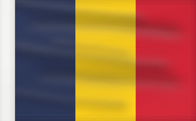 Flag, with reinforced hoist: Chad	National du Tchad	Chad. Proporción 2 3	Tschad	Ciad	Tsjaad	علم تشاد	Ĉado	Ciadului	Čada	Tchads