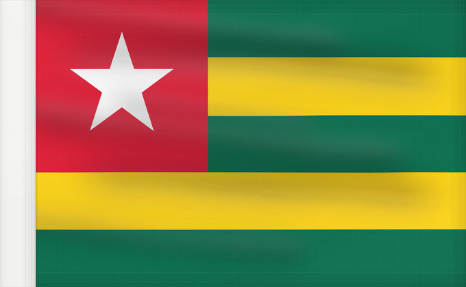 Flag, with reinforced hoist: Togo	Vo Togo	علم توغو	Banniel Togo	Togolando	Togo lipp	Togi	Tògo	Toge
