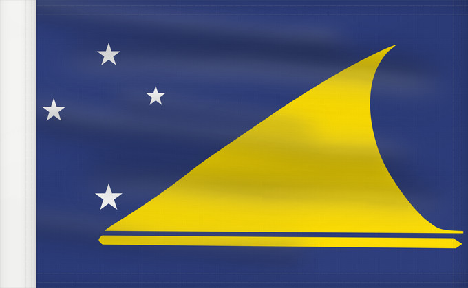 Bandera, con lado del asta reforzado: Tokelau Tokelau since May 2008 Tokelau que fuera adoptada en mayo de 2008 por el parlamento local de este territorio dependiente de Nueva Zelanda Pīwari o Tokelau