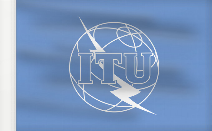 Bandera, con lado del asta reforzado: ITU