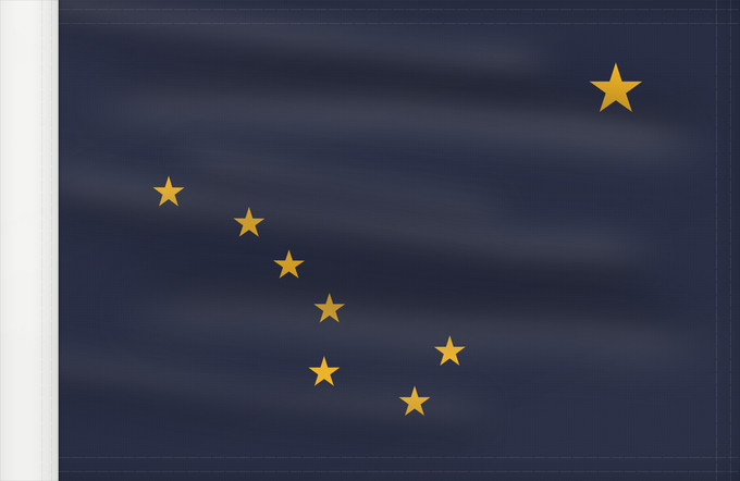 Flag, with reinforced hoist: Alaska L Alaska Alaska Dell Alaska Banniel Alaska ᎡᏩᏐᎾ ᎦᏓᏘ Alasko De l Alaska Ka hae ‘Ālaka דגל אלסקה De Alaska Alaskam takuyaŋa Standardo di Alaska Alascae Hakʼaz Dineʼé Bikéyah Hahoodzo bidah naatʼaʼí Флаг Аляски Američke savezne države Aljaske Прапор
