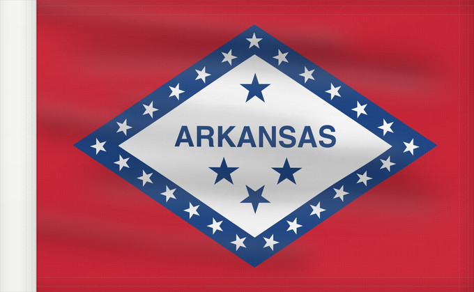 Bandera, con lado del asta reforzado: Arkansas