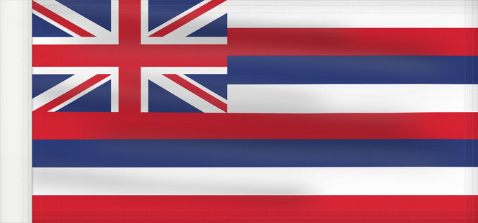 Bandiera, con lato dell'asta rinforzato: Hawaii	D Hawaï	Hawái	Banniel Hawaii	ᎭᏩᏱ ᎦᏓᏘ	Ka hae Hawaiʻi	夏哇夷 州의 旗 / 하와이 주의 기	Havaii	Hawáai Hahoodzo bidah naatʼaʼí	Флаг Гавайев	Američke savezne države Havaji