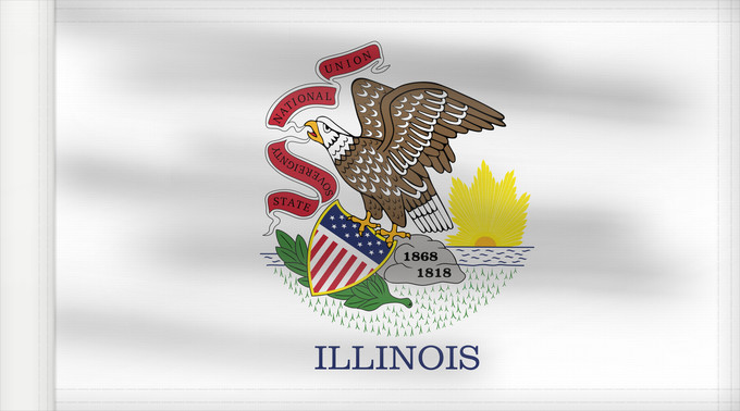Bandiera, con lato dell'asta rinforzato: Illinois