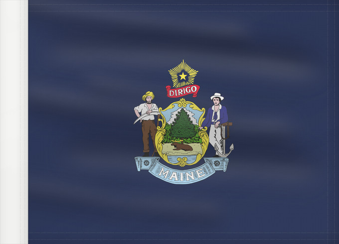 Bandera, con lado del asta reforzado: Maine