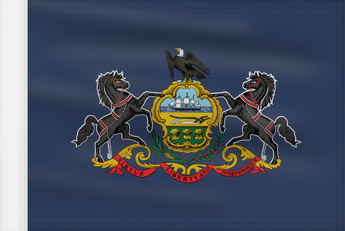 Drapeau, avec guindant renforcé : Pennsylvania Pennsylvanie Pensilvania Pennsylvanien ᎤᎩᏓᎵᏱ ᎦᏓᏘ Ka hae Penekelewinia ペンシルベニア州の旗 中文:賓夕法尼亞州州旗 Pennsilvaniae Pénsówéíniyah Hahoodzo bidah naatʼaʼí Pennsilfaani Флаг Пенсильвании Američke savezne države Pennsylvanie Pennsylvanias 賓夕法尼亞州州旗