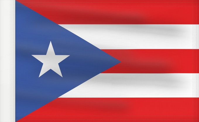 Bandera, con lado del asta reforzado: Puerto Rico