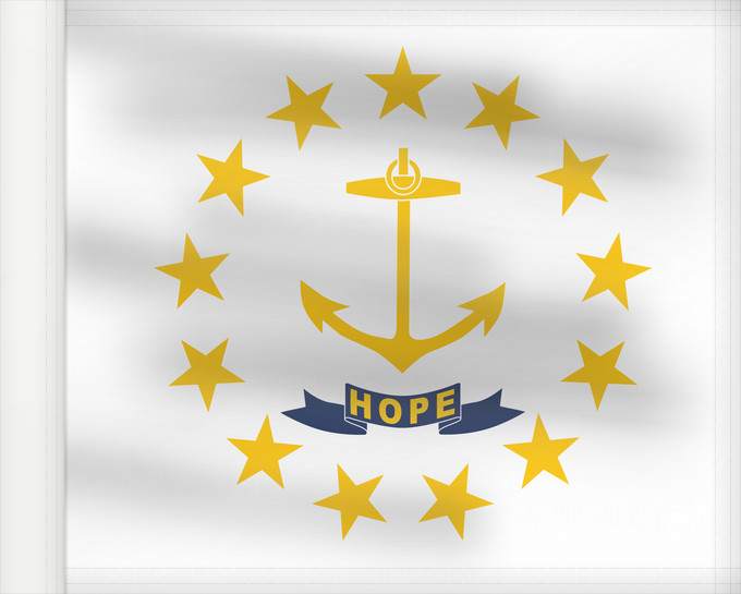 Bandiera, con lato dell'asta rinforzato: Rhode Island	Rhode Island and Providence Plantations	Rhode Island et plantations de Providence	Rhode Island y plantaciones de Providence	Stato del Rhode Island e le Piantagioni di Providence	Stanowa Rhode Island	ᎤᏍᏗ ᏧᎦᏚᏛᎢ ᎦᏓᏘ	Ka hae Loke ‘Ailana	Rhodensis
