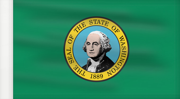 Flag, with reinforced hoist: Washington	ᏩᏏᏓᏂ ᎦᏓᏘ	Ka hae Wakinekona	Vasingtoniae	Wááshindoon Hahoodzo bidáh naat á i	Флаг Вашингтона	Američke savezne države Vašington