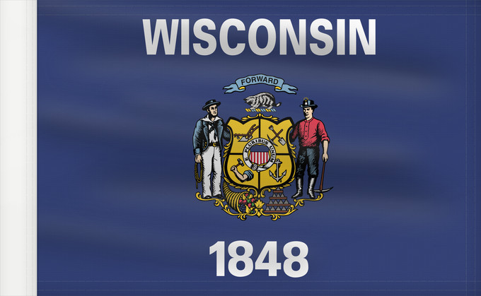 Flag, with reinforced hoist: Wisconsin