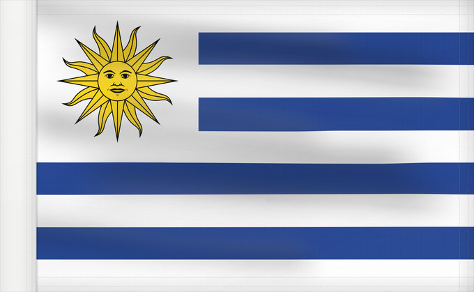 Drapeau, avec guindant renforcé : Uruguay	L Uruguay	Dell Uruguay	Uruguai	Urugwaju	D Uruguai	علم أوروغواي	D Uruguay	Uruwayi wiphala	L Uruguai	Urugvajo	Uruguaiko bandera	E Uruguai	Poyvi Uruguái	Irigwe	ウルグアイの国旗	Pāmitl Uruguay	Uruwayi unanchan	Флаг Уругвая	Urugvaja	Uruguays