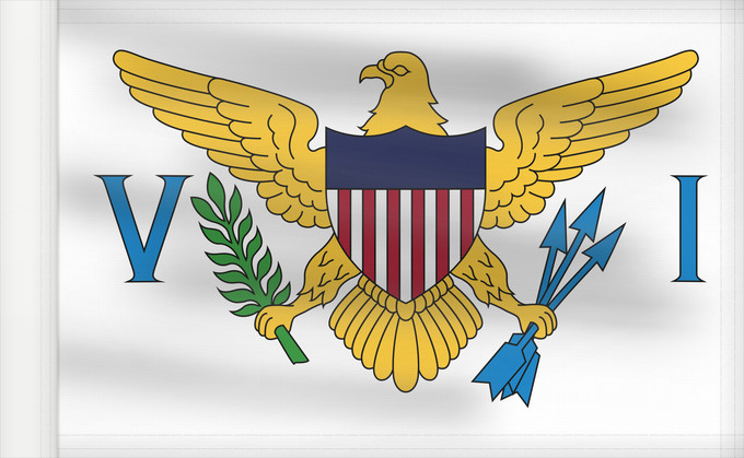 Flag, with reinforced hoist: United States Virgin Islands Virgin Islands, U.S. îles Vierges américaines Islas Vírgenes de los Estados Unidos Amerikanischen Jungferninseln Isole Vergini statunitensi Amerikaanse Maagdeneilanden Wysp Dziewiczych Stanów Zjednoczonych Amerikanske Jomfruøe