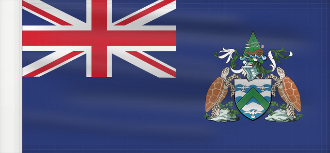 Drapeau, avec guindant renforcé : Ascension Island	Île de l'Ascension	Isla de Ascensión	Isola di Ascensione