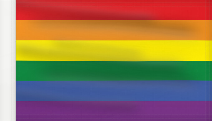 Drapeau, avec guindant renforcé : Gay Pride	Rainbow flag. Symbol of gay pride	Arc-en-ciel. Symbole homosexuel	Arcoíris. Símbolo de orgullo homosexual	Die Regenbogenfahne	Arcobaleno. Simbolo dell orgoglio omosessuale	Regenboogvlag. Symbool van de homobeweging	Tęczowa flaga	علم قوس قزح	Sate