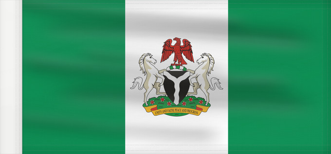 Flag, with reinforced hoist: Nigeria state State flag of the Federal Republic of Nigeria Nigeria (drapeau d'État) Nigeria (bandera de estado) Nigeria (Staatsflagge) Nigeria (bandiera di stato) A Nigériai Szövetségi Köztársaság állami