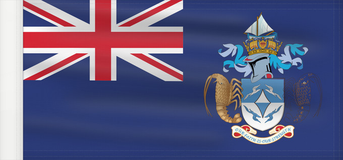 Drapeau, avec guindant renforcé : Tristan da Cunha	Tristán da Cunha