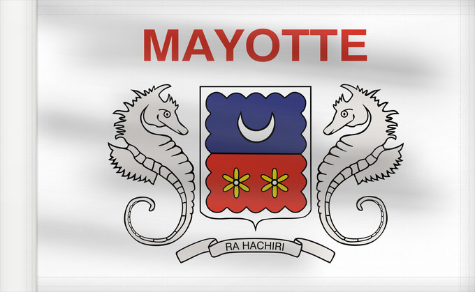 Flag, with reinforced hoist: Mayotte local Local, unofficial representative flag of Mayotte Mayotte Uso local