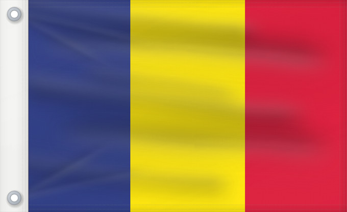 Bandera, con dos ojales metálicos y lado del asta reforzado: Andorra civil Andorra - civil version Andorre Andorra