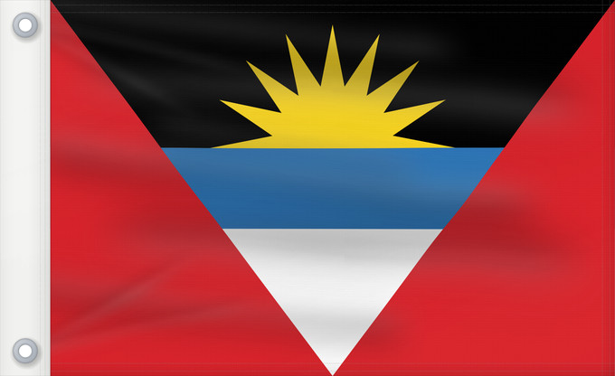 Bandera, con dos ojales metálicos y lado del asta reforzado: Antigua and Barbuda	D Antigua-et-Barbuda	Antigua y Barbuda	Antigua und Barbuda	Antigua e Barbuda	Antigua en Barbuda	Antígua e Barbuda	অ্যান্টিগুয়া ও বার্বুডার পতাকা	Antigve i Barbude	ދިދަ އެންޓިގުއާ އަދި ބާބިއުޑާ	Σημαία των Αντίγκουα και Μπαρμπούντα	پرچم
