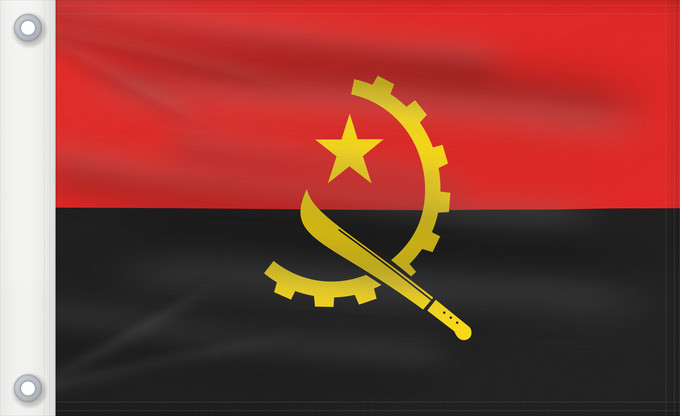 Flag, with two metal eyelets and reinforced hoist: Angola Dell Angola የአንጎላ ሰንደቅ ዓላማ علم أنغولا Angoly Σημαία της Αγκόλας پرچم آنگولا Angolan अंगोला ध्वज Bandel a Ngola Ala Angolayê Bɛndɛ́lɛ ya Angola Sainan i Angola Angolei Флаг Анголы Angole Angoola Seboko ye Angola Angolas அங்கோலா கொடி Mujeko ya Angola