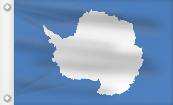 Bandera, con dos ojales metálicos y lado del asta reforzado: Proposed flag of Antarctica  Graham Bartram	One of several flag proposals for Antarctica	Antarctique	Un de varios banderas propuesta de Antártida	Flaggenvorschlag für die Antarktis	Una delle bandiere proposte per l Antartide	Vörslag för ene Flagg vun Anta