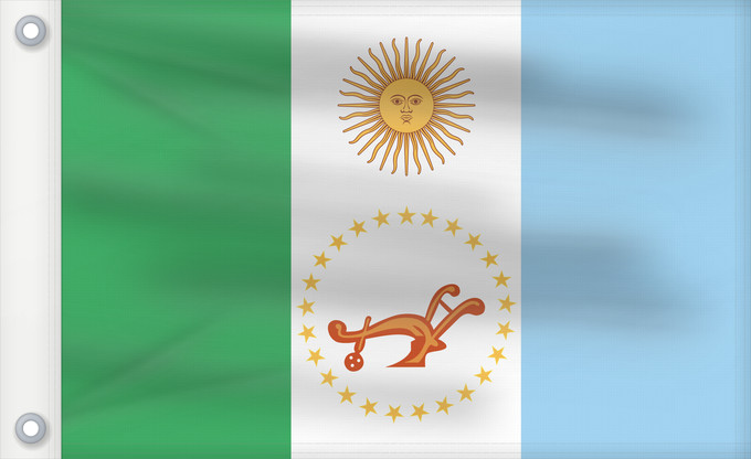 Bandera, con dos ojales metálicos y lado del asta reforzado: Provincia del Chaco	Chaco Province, Argentina	Province de Chaco	Chaco (Provinz)	Chaco Provincia