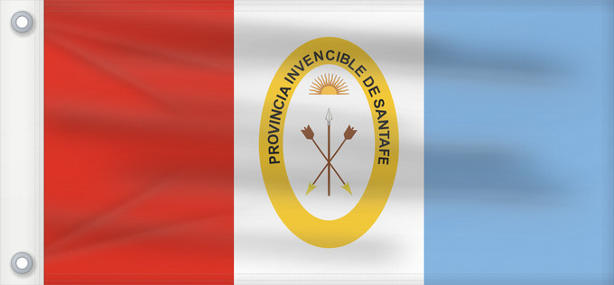 Drapeau, avec deux œillets métalliques et guindant renforcé : Provincia de Santa Fe	Santa Fe province, Argentina	province de Santa Fe	Provincia de Santa Fe, Argentina	Santa Fe (Provinz)	Provincia di Santa Fe