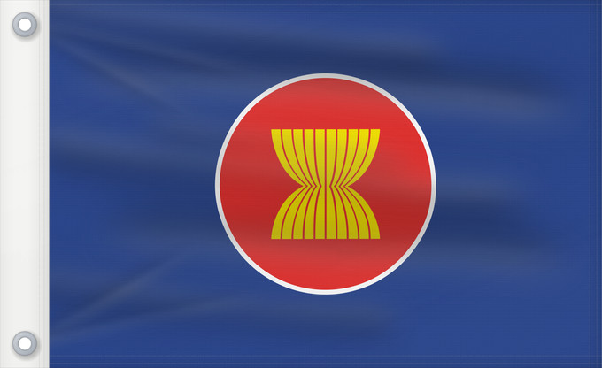 Drapeau, avec deux œillets métalliques et guindant renforcé : ASEAN