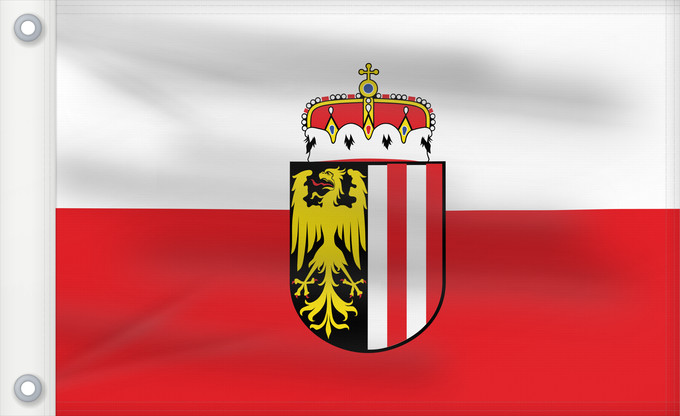 Flag, with two metal eyelets and reinforced hoist: Upper Austria	Upper Austria (Oberösterreich)	Linz (Autriche)	Alta Austria	Oberösterreich