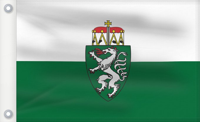 Bandera, con dos ojales metálicos y lado del asta reforzado: Styria	White-green. Colours of the state of Styria	Styrie	Estiria	Weiß-grün. Landesfarben der Steiermark	Stiria