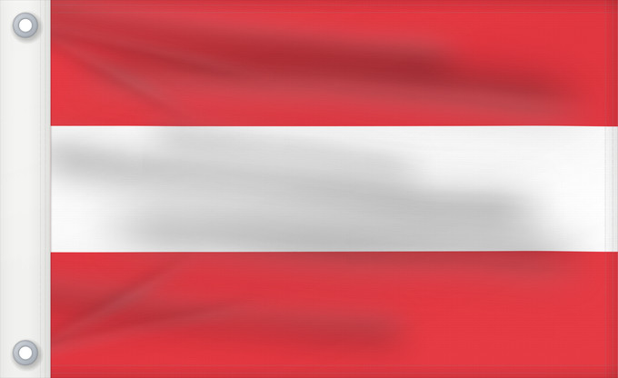 Drapeau, avec deux œillets métalliques et guindant renforcé : Austria	Austria with the red in the Austrian national colours which was official ordered within the Austrian Armed Forces  Bundesheer  in the characteristic  Pantone 032 C”  since May 2018 the Red is ordered in the characteristic  Pantone 186 C”	L Autrich